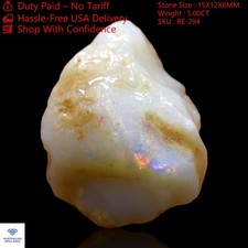 Natural Fire Opal Top Quality Gemstone Jewelry Supply Rough 5.00 Cts 15x12x6 mm