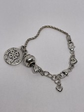 Brighton “Lucky Clover” & Love Bracelet Charms Silver Tone