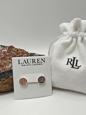 Image of New logo Lauren Ralph Lauren Silver -Tone Stud Earrings