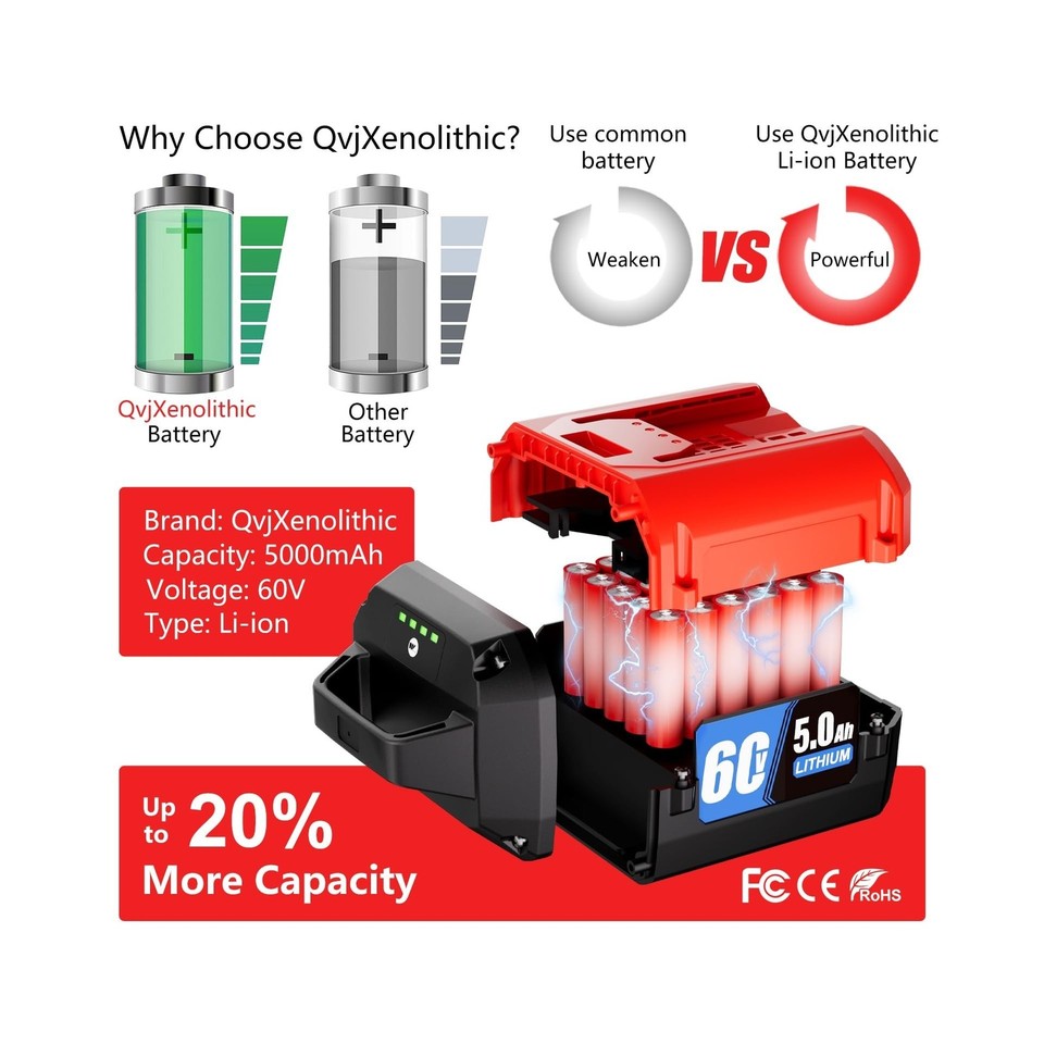 5.0Ah 60V Battery for Toro Flex Force L108 L135 L216 L324 L405 88620 ...