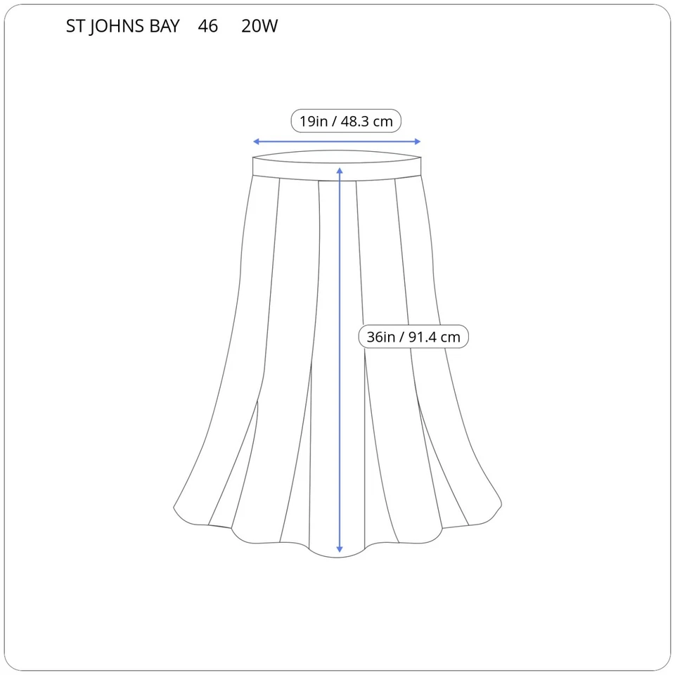 Falda para mujer St Johns Bay 20W Plus midi azul línea denim bordada cremallera cómoda Foto 2 de 4