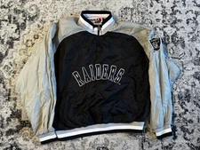 Raiders Chalkline by Jerzees Vintage Mens Size 2XL Windbreaker Pullover Jacket