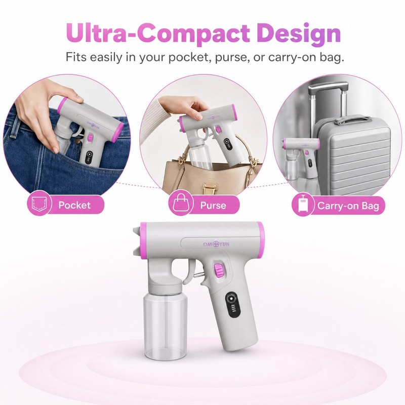Rechargeable Fine Mist Self Tanning Compact Wireless Spray Tan Gun Pocket Size