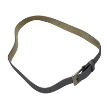 Gray Leather Belt Womens Size 16 Silver Buckle Adjustable