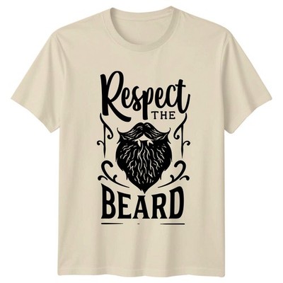 Respect The Beard Herren T-Shirt Gesichtsbehaarung Bart Geburtstag Geschenk für Ihn