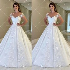 Wedding Dresses Off The Shoulder Sweep Train Lace Applique A-Line Bridal Gowns