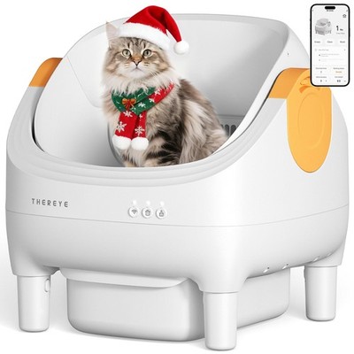 Thereye Self-Cleaning Cat Litter Box, Automatic Open-Top Smart W/ App