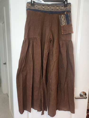 KAYLI PANTS M COTTON HIPPIE DANCE YOGA INDIAN BOHO PATCHWORK PALAZZO PANTS NEW