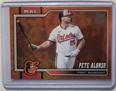 Pete Alonso 2026 Topps Series 2 Orange ''SUN'' Holiday Foil Parallel #400 Orioles