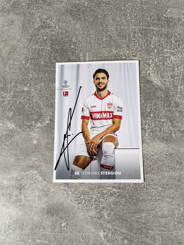 Leonidas Stergiou Handsignierte Autogrammkarte VFB Stuttgart 2024/25 24/25