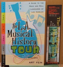 L.A. MUSICAL HISTORY TOUR - ART FEIN - 136 PAGE PAPERBACK + BOOK MARKER - 1998