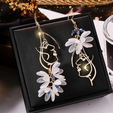 New Flower Bohemia Hanging Earrings Women Fashion Long Tassel Rhinestone Flowers