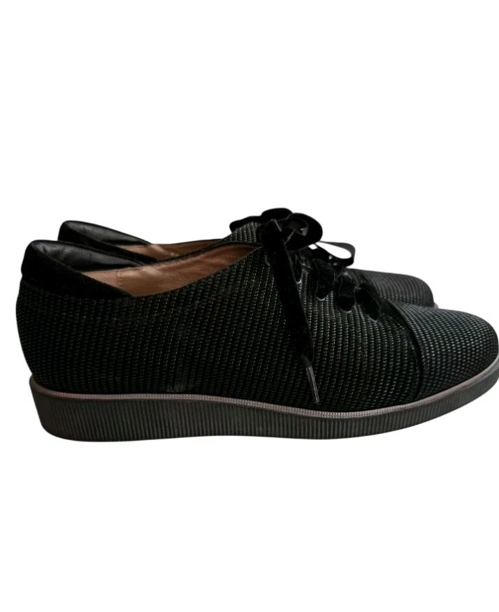 BeautiFeel Jane Sneakers Black Linear Printed Suede Womens EU 40 US 9 EUC
