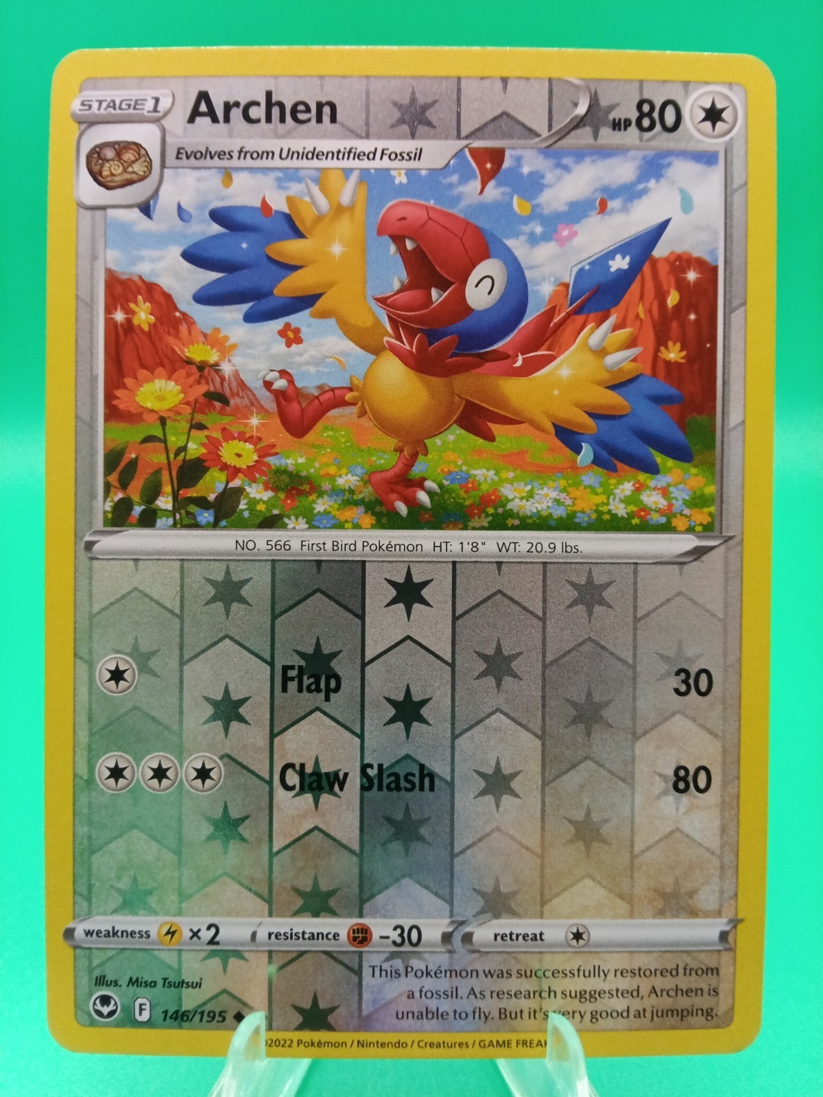 2022 Pokemon Silver Tempest Reverse Holo Archen #146