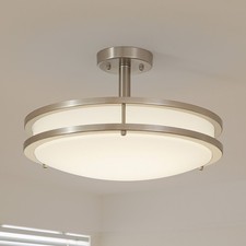 14Inch Semi Flush Mount Pendant Chandelier LED Ceiling Lighting Fixture Dimmable