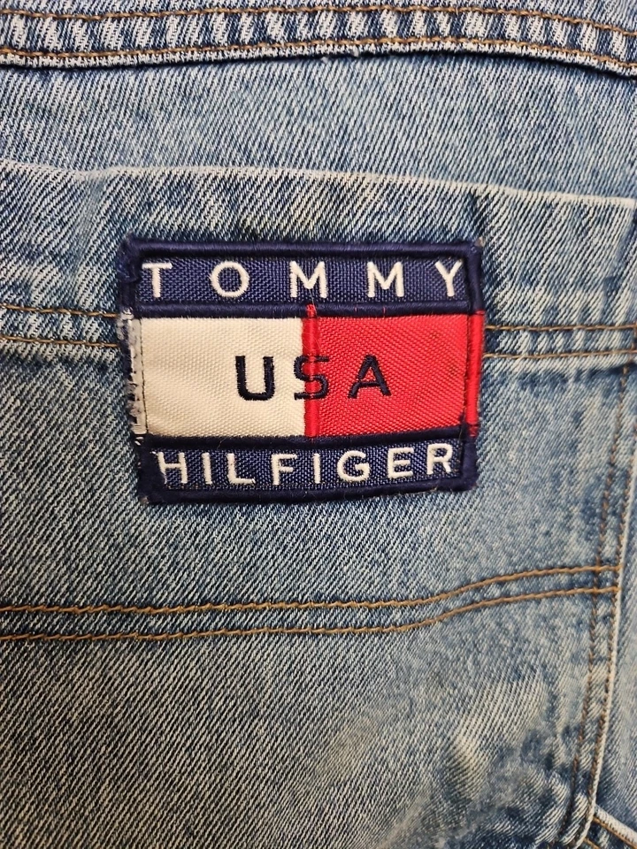 Tommy Hilfiger Mens Carpenter Blue Jeans Baggy Wide Leg Size 36x32 - Image 3 of 4