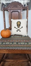 NWT John Derian Threshold Beads & Bones Skull Decorative Throw Pillow 12 X 12