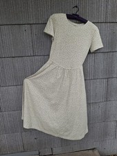 Vintage 1980s L.L. Bean dress cream green floral pattern made U.S.A. medium size