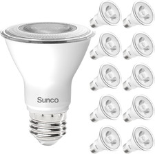 Sunco 10 Pack PAR20 LED Bulbs, Flood Light Bulb Outdoor, 500 LM, 7W 50W Equival