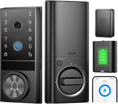 Fingerprint Smart Door Lock Keyless Entry APP Control Video Motion Detection