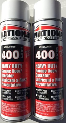 2 CANS 400-HD National Garage Door NEW Formula Lube 15oz Aerosol Red-Orange