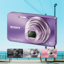 Sony Cyber-shot DSC-W570 5x Opti Zoom Digital Camera w/Battery Charger SD Card