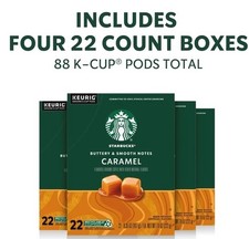 Starbucks Caramel Hot or Iced Coffee, K-Cup Coffee Pods, 88 Count