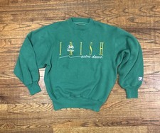 Vintage 90s Notre Dame Logo 7 Crewneck Sweatshirt Size Small Distressed