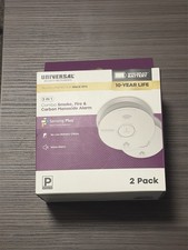 USI 2-Pack 10-Year Battery Comb Smoke Carbon Monoxide Detector Voice Alarm