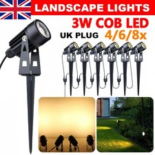 4/6/8Pcs LED Garden Spike LightS Mains Outdoor Floodlight Spotlight Pathway Lamp