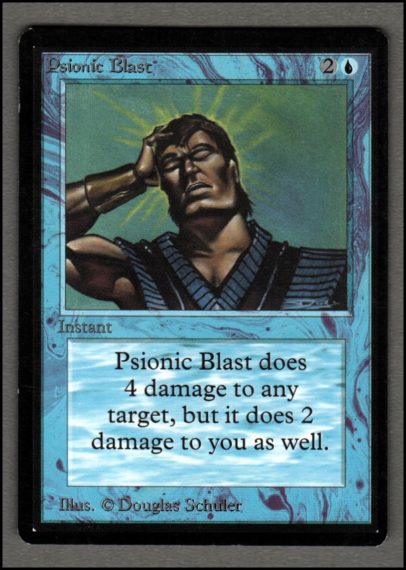 Psionic Blast Magic mtg Moderate Play, English Limited Edition BETA x1