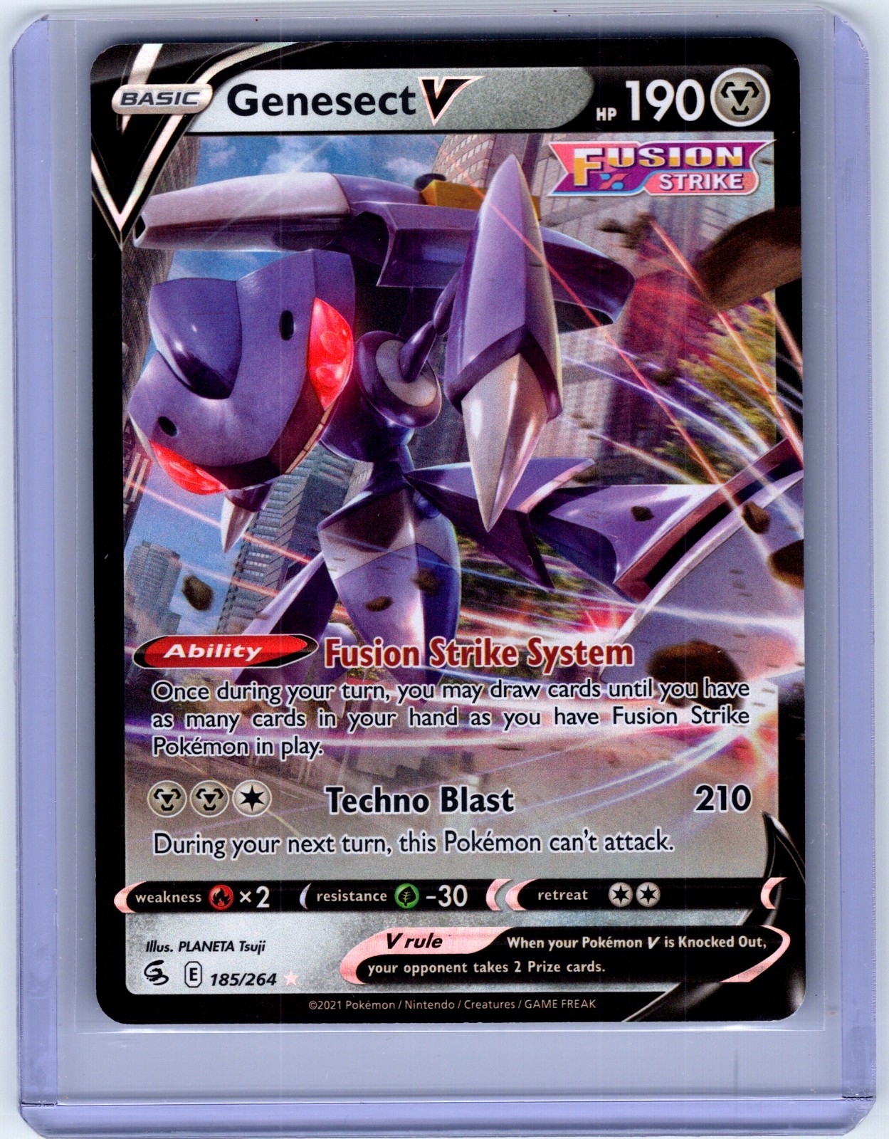 Genesect V 185/264 Fusion Strike NM Full Art Ultra Rare Pokemon Card