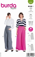 Schnittmuster Hose mit Bundfalten, Palazzohose Burda a5751 36-48