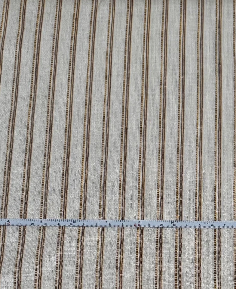 100% Flax Linen Fabric Yarn Dyed Dobby Stripes Muti-Soft Colors 58" Wide BTY - Image 3 of 3