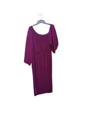 asos Plum Pleated Dress SIZE 16 NWT Accordion One-Side Off-Shoulder Asymmetric