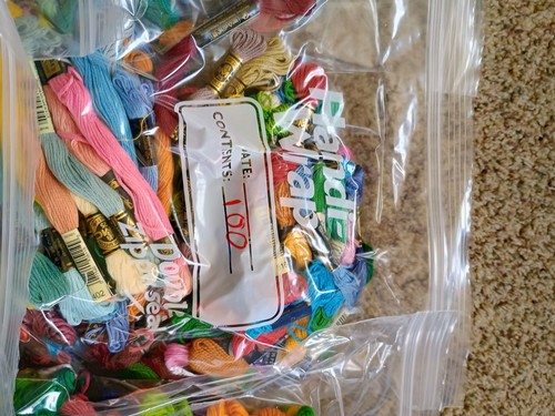 Lot 1500+ DMC & Others Embroidery Floss Skeins New and Used Plus Extras - Picture 3 of 20