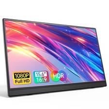 Portable Monitor 15.6 Inch 1080P USB-C HDMI Ultra-Slim Travel Monitor with Ki...
