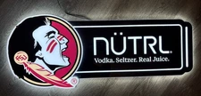 Rare Nutrl Vodka Seltzer Beer Florida State Seminoles FSU LED Neon Light Sign