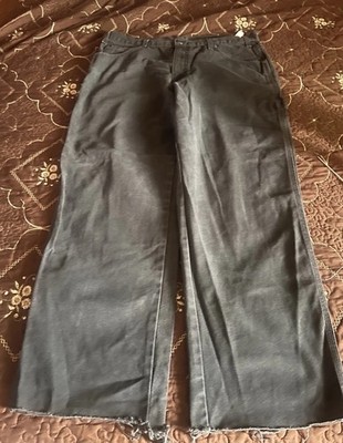 Dickies Men's Black Duck Canvas Workwear Pants Straight Leg Cargo Pocket 36