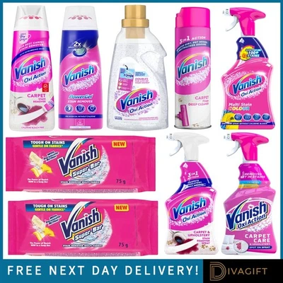 VANISH OXI ACTION CARPET UPHOLSTERY STAIN REMOVER CLEANER FOAM SPRAY ACTION GEL