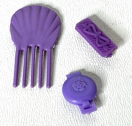 Vintage Barbie Doll Accessory - Purple Comb Compact And Barrette