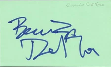 Benicio del Toro Signed 3x5 Index Card Traffic Autographed