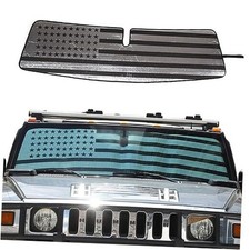 American Flag Windshield Sun Shade for 2003-2007 Hummer H2, Front Window Sun