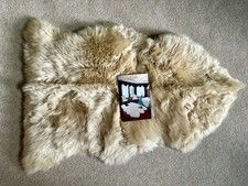 Natural Sheepskin Rug 2 3 feet beige Tan Thick Genuine Sheep Skin New