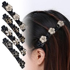 Double Layer Hairpins Flower Headwear Hair Clips Rhinestone Bands Buttons JQ