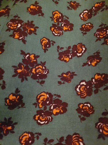 ASOS Green/Brown Floral Detail Flare Style Button Down Skirt Size 16 - Picture 4 of 7