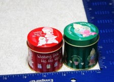 Set 2 Precious Moments Candles Tins Wishing you a ho ho ho Surrounded with Joy
