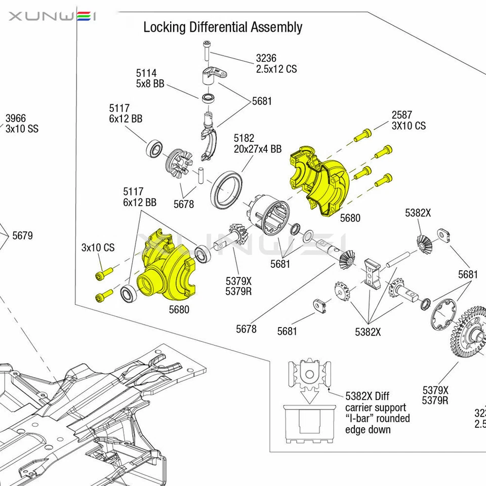 #5680 Aluminum Housing Differential Diff Case fit RC 1/10 Traxxas Summit 56076-4 - Image 2 of 4