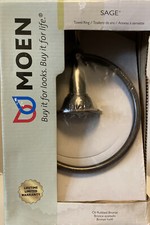 Moen DN6886ORB Sage Collection Towel Ring Oil Rubbed Bronze