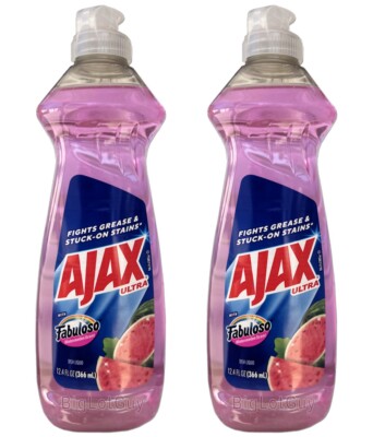 Ajax FABULOSO SCENTED Dish Washing Liquid Soap 12.4oz. Kitchen Supplies 2-Pack